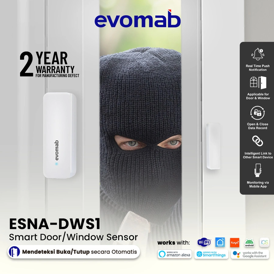 EVOMAB - ESNA-DWS1 SENSOR PINTU & JENDELA DENGAN WIFI