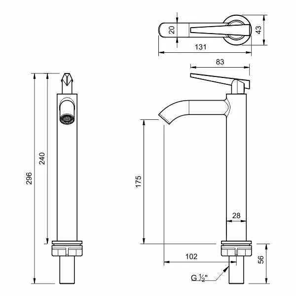 AER - WHT 01 GM BASIN FAUCET