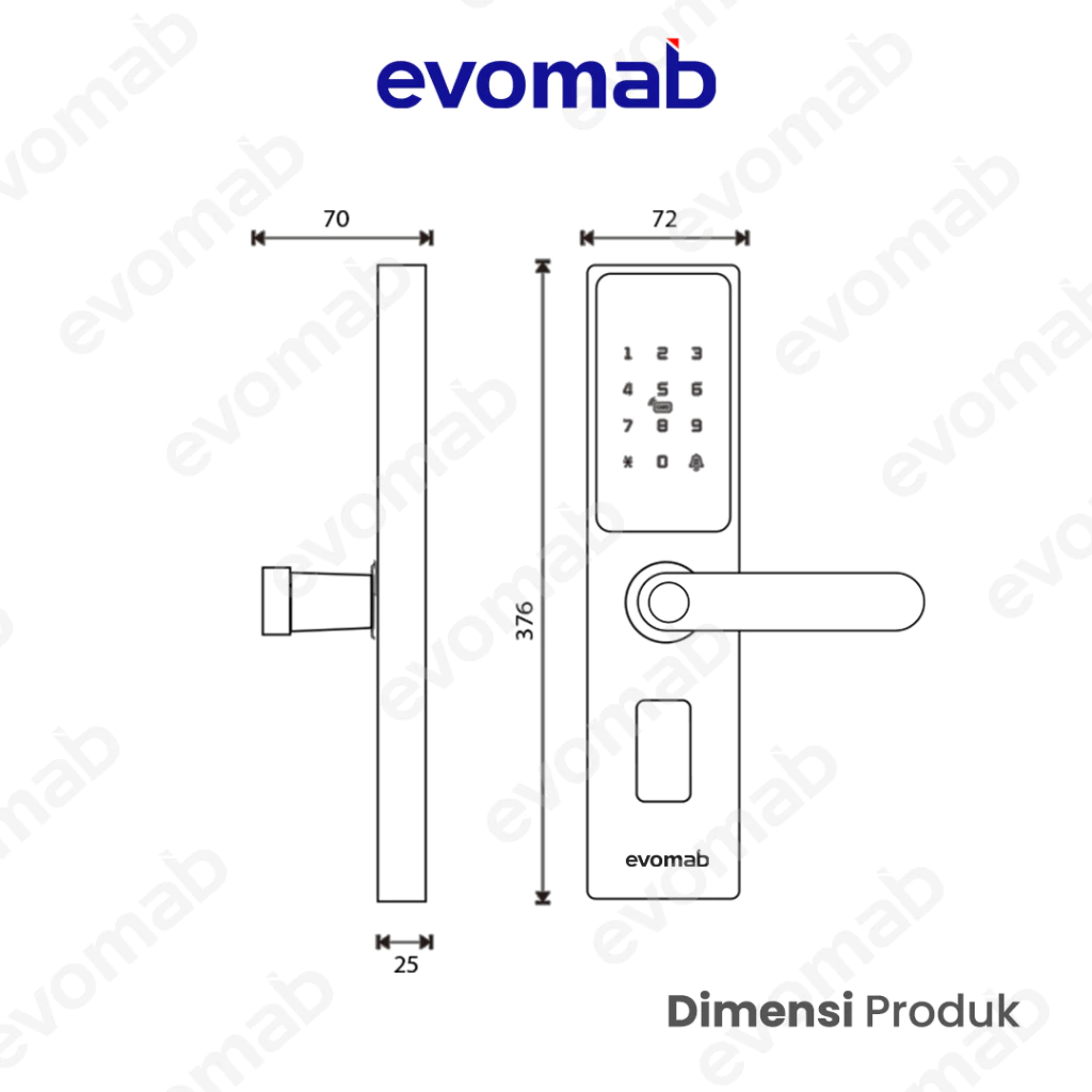 EVOMAB - EDLK-MK1C DIGITAL LOCK FINGER PRINT + PIN + KARTU