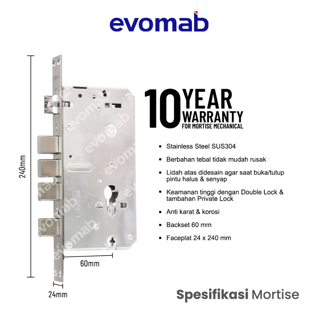 EVOMAB - EDLK-MK1C DIGITAL LOCK FINGER PRINT + PIN + KARTU
