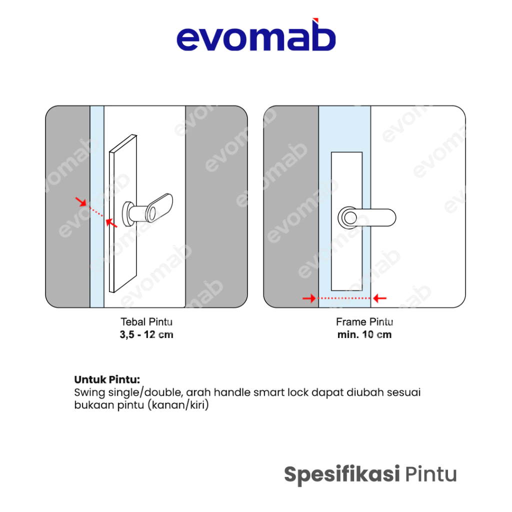 EVOMAB - EDLK-MK1C DIGITAL LOCK FINGER PRINT + PIN + KARTU