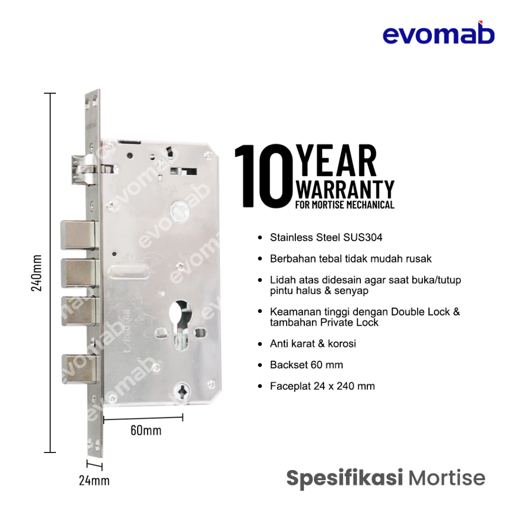 EVOMAB - EDLK-MK7 DIGITAL LOCK FINGER PRINT + PIN + KARTU + APP + CAMERA + 3D FACE RECOGNATION