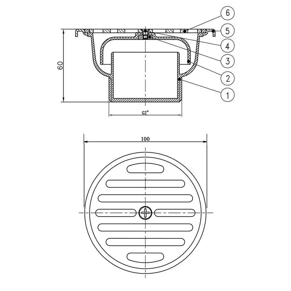 WASSER - HSA 6042 FLOOR DRAIN BULAT*