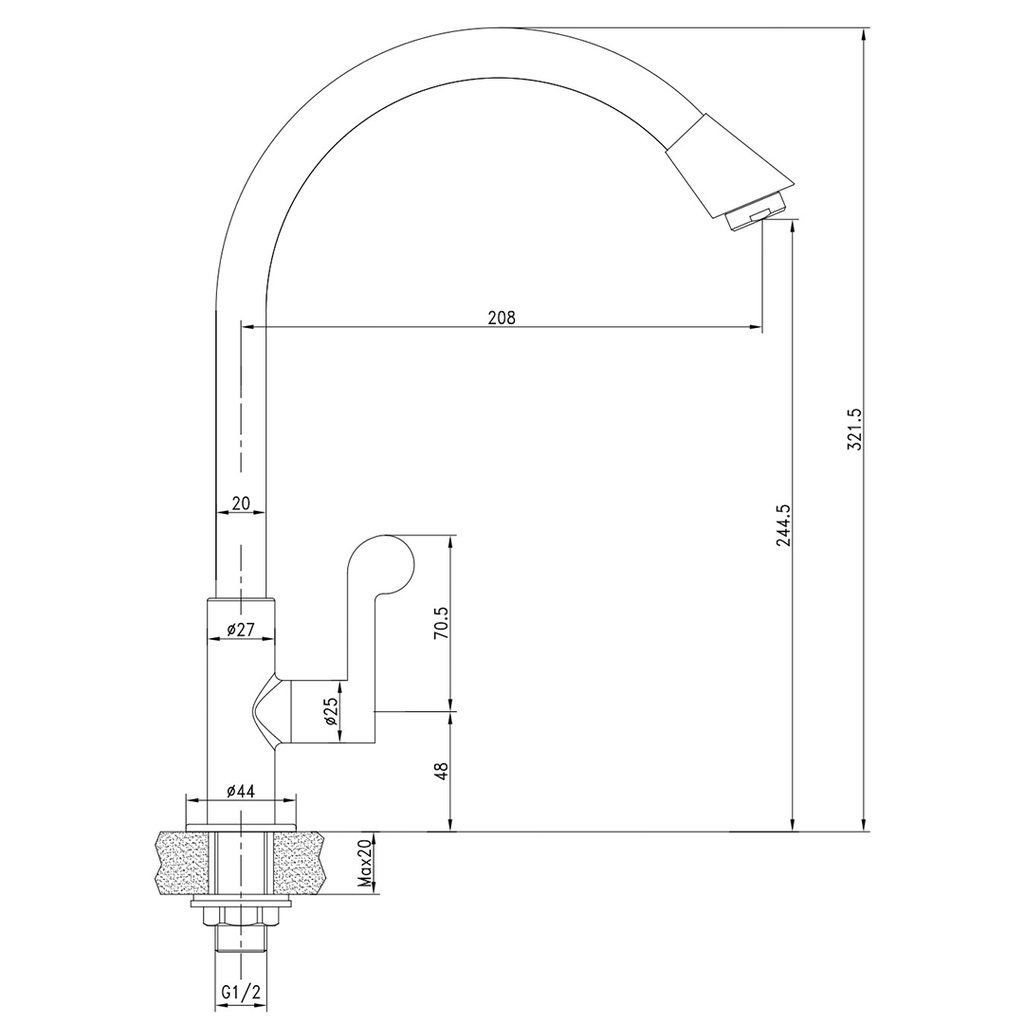 WASSER - TLX 140 KRAN BCP