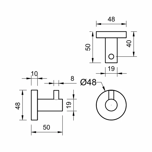 AER - ACS 01-04GM CLOTHES HOOK
