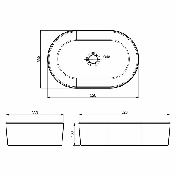 AER - CWB 45-O COUNTERTOP WASH BASIN