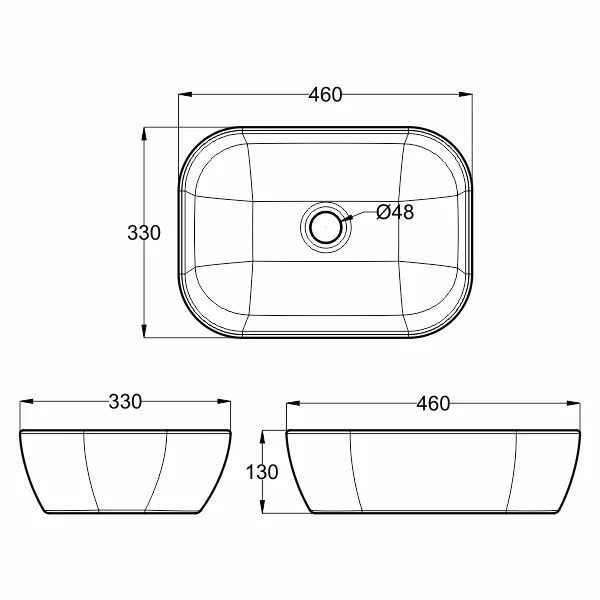 AER - CWB 47-R COUNTERTOP WASH BASIN
