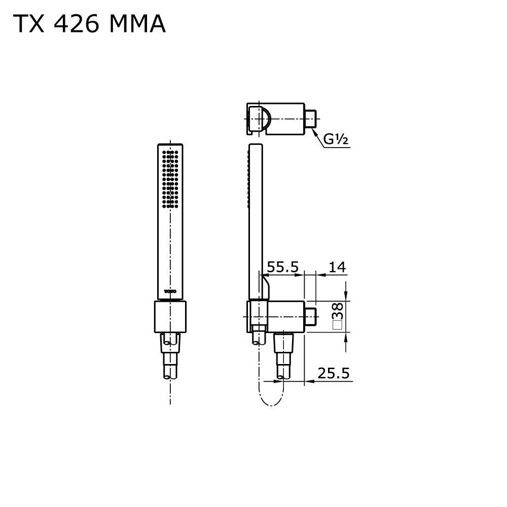 TOTO - TX426 MMA HAND SHOWER WITH WALL OUTLET