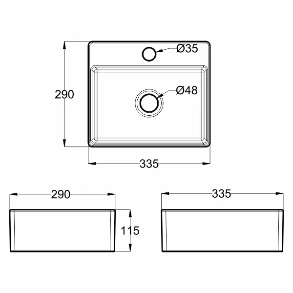 AER - HW 04 WALL HUNG WASH BASIN