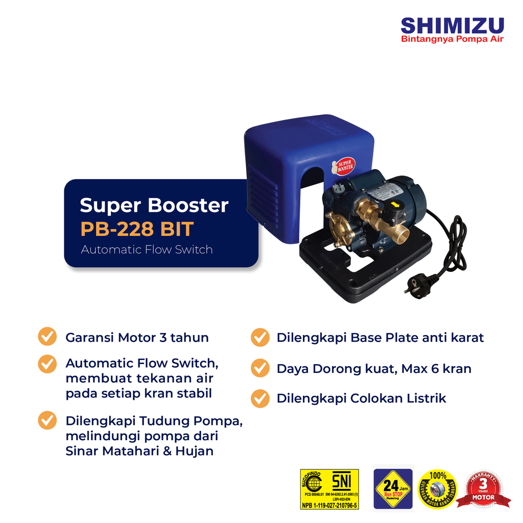SHIMIZU  - POMPA AIR PB 228 BIT K BOOSTER PUMP + KABEL