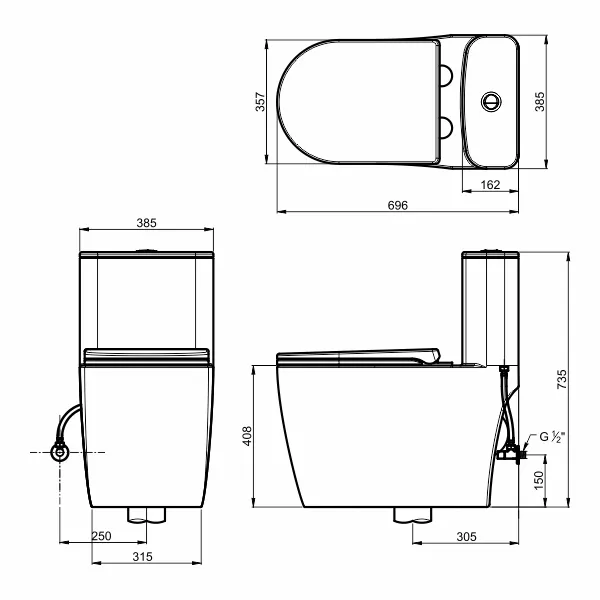 AER - OSC - 05 SIPHONIC ONE PIECE TOILET