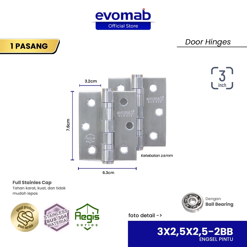 EVOMAB - MHSS-3X2,5X2,5-2BB-SN ENGSEL SUS 304