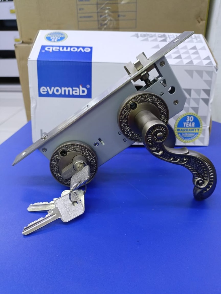 EVOMAB - MSET-A148-AB HANDLE ROCHETTE + STAINLESS MORTISE + BRASS CYLINDER
