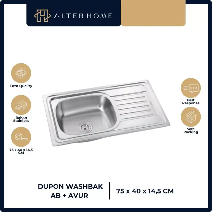 DUPON - WASHBAK 75X40X14,5CM AB+AVUR