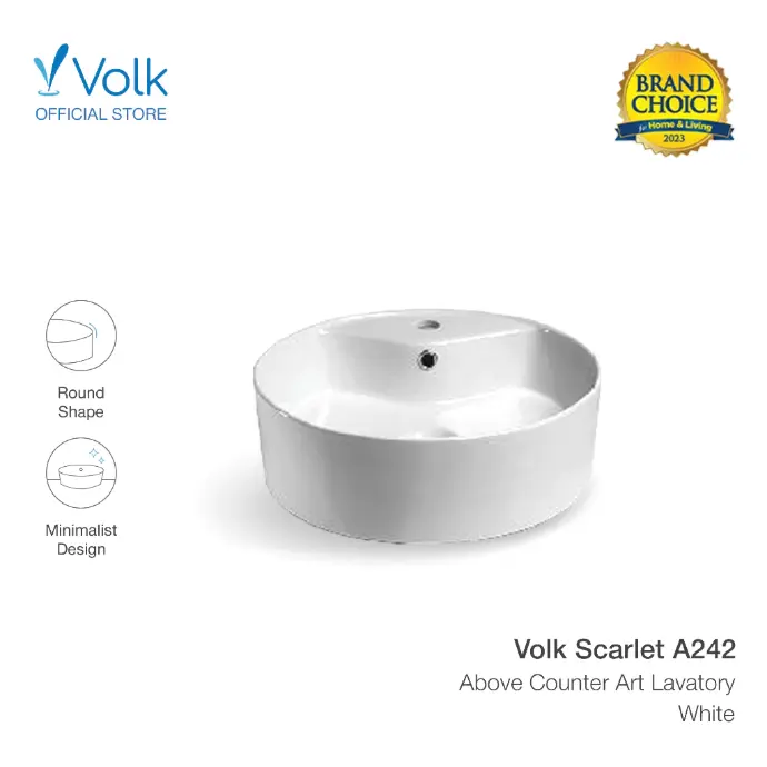 VOLK - SCARLET A242 ABOVE COUNTER ART LAVATORY