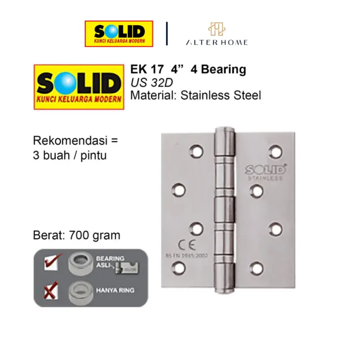 SOLID - EK 17 (4''X3''X3) 4BB ENGSEL STAINLESS US 32D