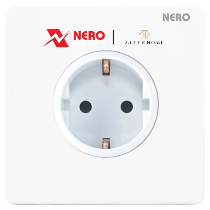 NERO - CASA X2 - W X216VG-W 1 GANG SCHUKO SOCKET WITH SHUTTER