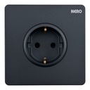 NERO - CASA X2 - MB X216VG-MB 1 GANG SCHUKO SOCKET WITH SHUTTER