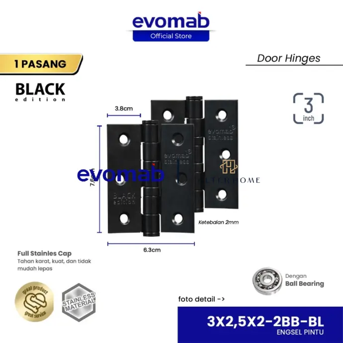 EVOMAB - MHJY-3X2,5X2-2BB-BL ENGSEL STAINLESS