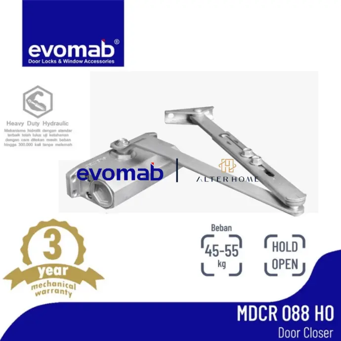 EVOMAB - MDCR-088-HO-GR DOOR CLOSER HOLD OPEN 45-55KG