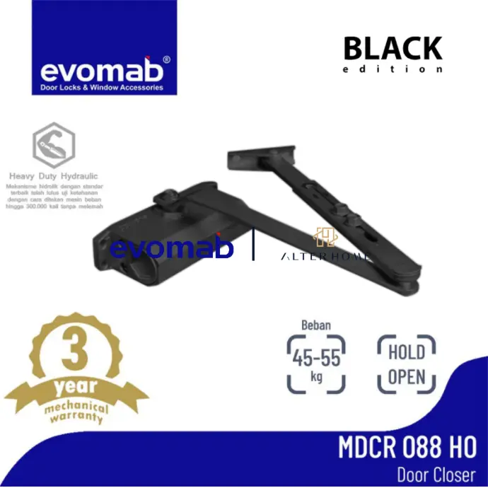 EVOMAB - MDCR-088-HO-BL DOOR CLOSER HOLD OPEN 45-55KG