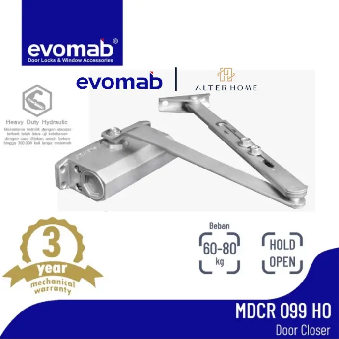 EVOMAB - MDCR-099-HO-BL DOOR CLOSER HOLD OPEN 60-80KG
