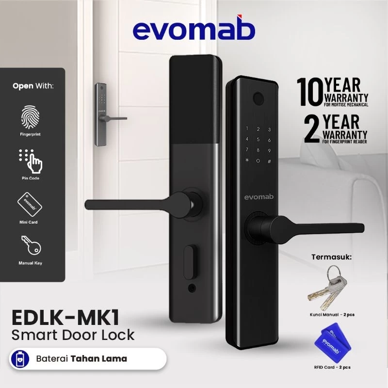 EVOMAB - EDLK-MK1 DIGITAL LOCK FINGER PRINT + PIN + KARTU