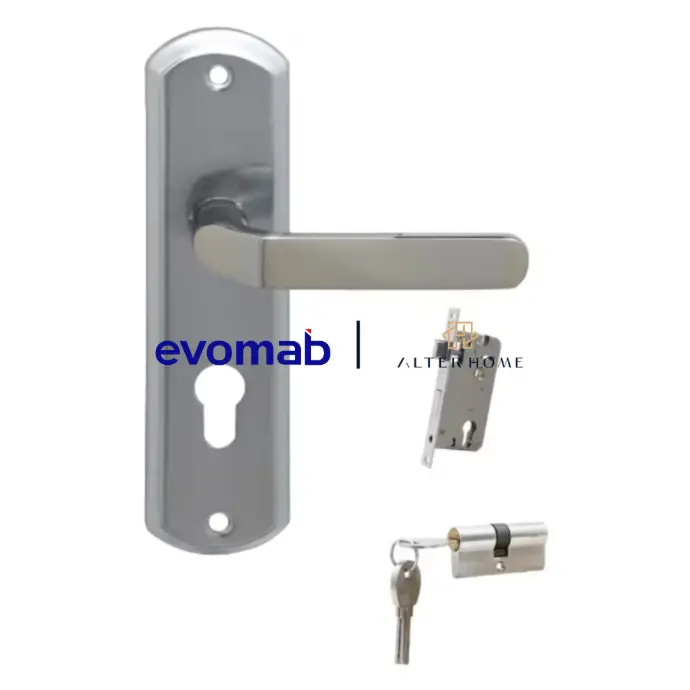 EVOMAB - ASET-06126-S-SN/CP HANDLE PLAT SMALL + MORTISE + CYLINDER