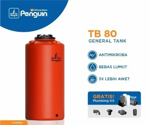 PENGUIN - PAKET TANGKI PENGUIN TB 80 + PLUMBINGKIT 3/4'