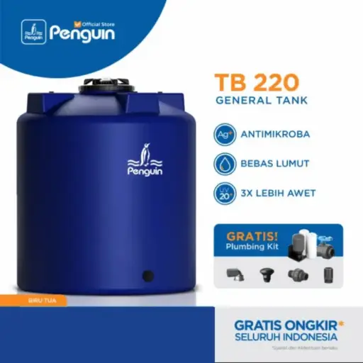 [TAN-PEN-00121] PENGUIN - PAKET TANGKI PENGUIN TB 220 + PLUMBINGKIT 1"