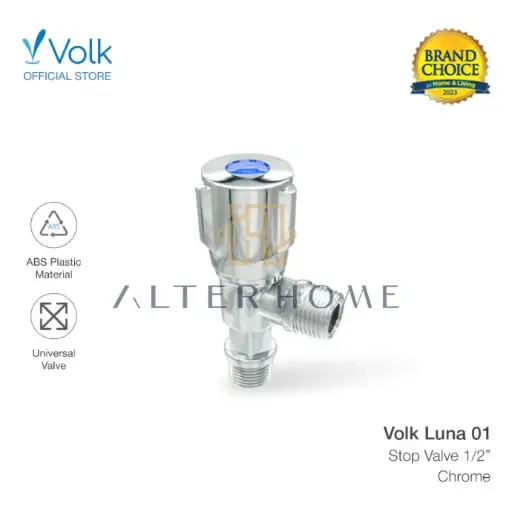 [FIT-VOL-00004] VOLK - LUNA-01 STOP VALVE 1/2" ABS PLASTIC MATERIAL CHROME