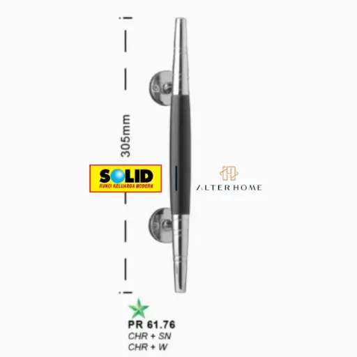 [DOO-SOL-00026] SOLID - PR 61.76 PULL HANDLE CHR+SN