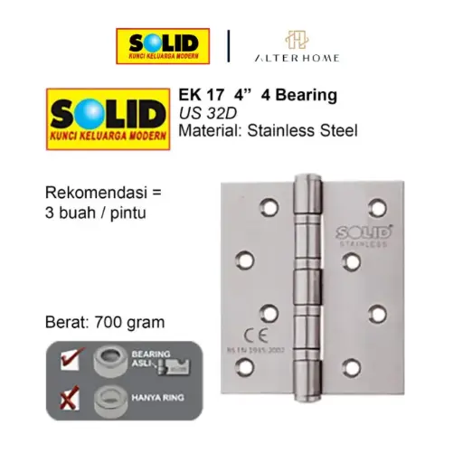 [DOO-SOL-00037] SOLID - EK 17 (4''X3''X3) 4BB ENGSEL STAINLESS US 32D
