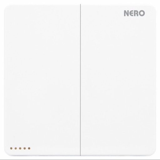 [ELEL-NER-00017] NERO - CASA X2-W X21021-W 2 GANG 1 WAY SWITCH WITH FLUORESCENT LOCATOR