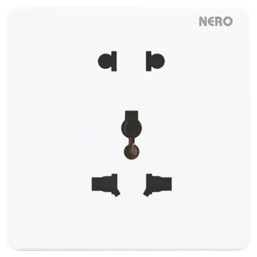 [ELEL-NER-00003] X210UU-W (10A 250V - 1 GANG INTERNATIONAL SOCKET WITH SHUTTER + 1 GANG UNIVERSAL SOCKET WITH SHUTTER)