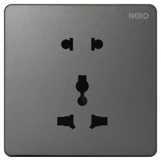 [ELEL-NER-00002] X210UU-GR (10A 250V - 1 GANG INTERNATIONAL SOCKET WITH SHUTTER + GANG UNIVERSAL SOCKET WITH SHUTTER)
