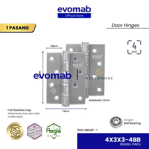 [SMA-EVO-00112] EVOMAB - MHSS-4X3X3-4BB-SN ENGSEL SUS 304