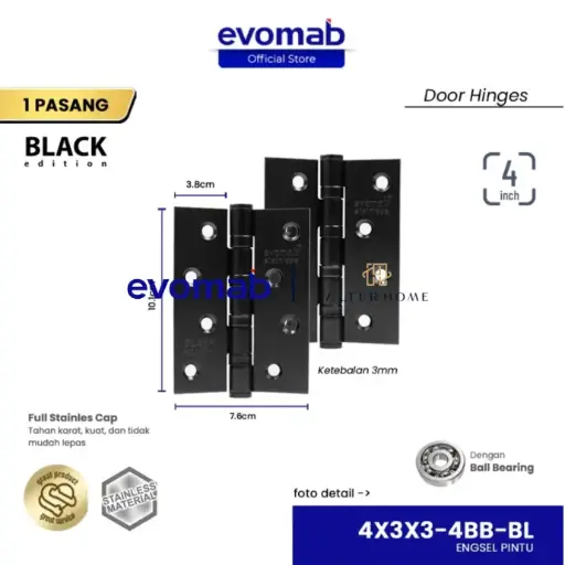 [SMA-EVO-00108] EVOMAB - MHJY-4X3X3-4BB-BL ENGSEL STAINLESS