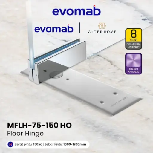 [SMA-EVO-00097] EVOMAB - MFLH-75-150-HO-SN FLOOR HINGE HOLD OPEN 150KG LEBAR PINTU