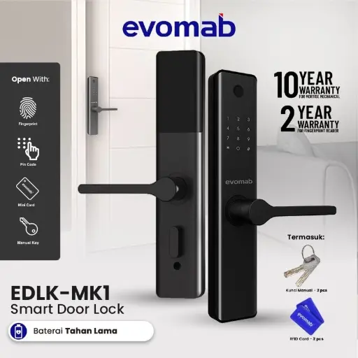 [SMA-EVO-00026] EVOMAB - EDLK-MK1 DIGITAL LOCK FINGER PRINT + PIN + KARTU