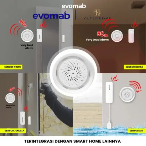 [SMA-EVO-00044] EVOMAB - ESNA-SRN1 SIRENE ALARM DENGAN WIFI