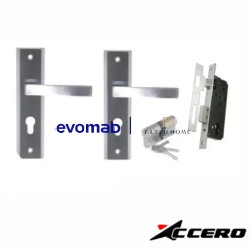 [SMA-EVO-00005] EVOMAB - ASET-06116-M-SN/CP HANDLE PLAT MEDIUM + STAINLESS MORTISE + CYLINDER
