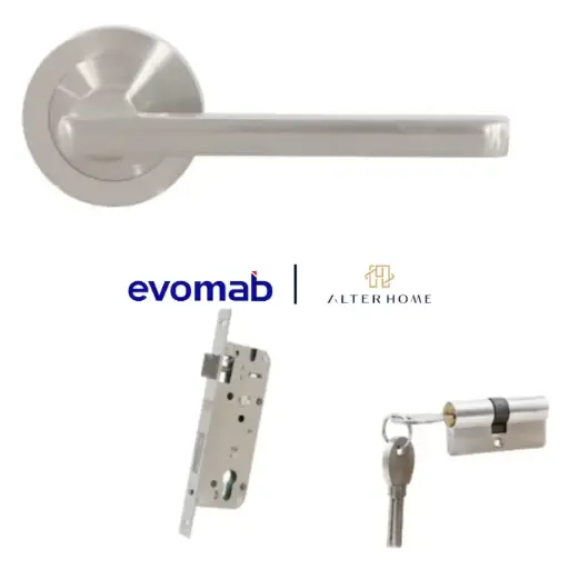 [SMA-EVO-00025] EVOMAB - ASET-Z5-G1-SN/CP HANDLE ROCHETTE + STAINLESS MORTISE + CYLINDER